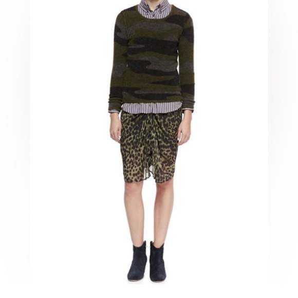 ISABEL MARANT ÉTOILE COLEEN GATHERED LEOPARD PRINT SKIRT. NEW - Picture 3 of 11